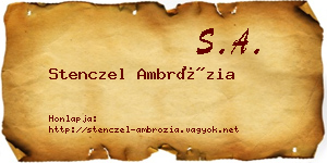 Stenczel Ambrózia névjegykártya